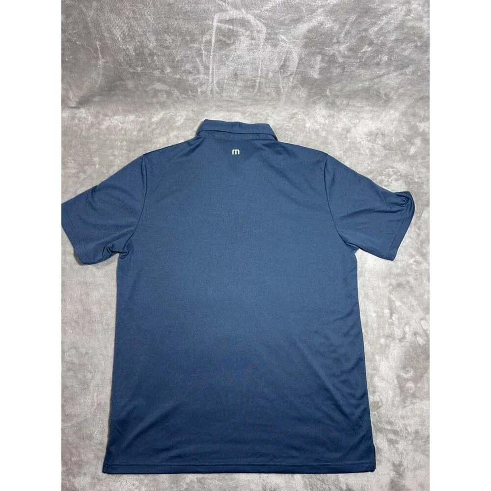 Travis Mathew Polo Shirt Men Extra Large XL Blue Gray Golf Performance Casual